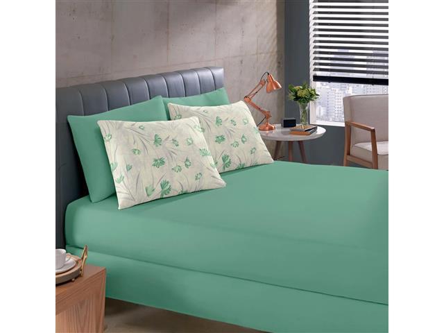 Jogo de Cama Solteiro Buettner Basic Malha Sandrine Menta 2 Peças - 3