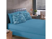 Jogo de Cama Solteiro Buettner Basic Malha Noronha Azul 2 Peças - 3