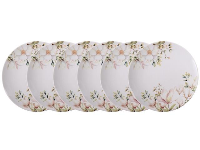 Kit Prato Raso Tramontina Magnólia em Porcelana Decorada 28 cm 6 Peças - 4
