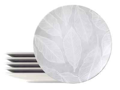 Kit Prato Raso Tramontina Arbo em Porcelana Decorada 25 cm 6 Peças