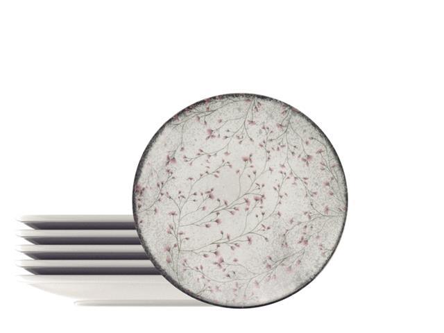 Kit Prato Sobremesa Tramontina Floralis em Porcelana 19 cm 6 Peças - 1