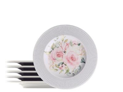 Kit Prato Sobremesa Tramontina Ornatta em Porcelana 21 cm 6 Peças
