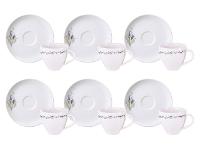 Kit Xícara e Pires de Café Tramontina Lilla em Porcelana 100 ml 12 Pçs - 1