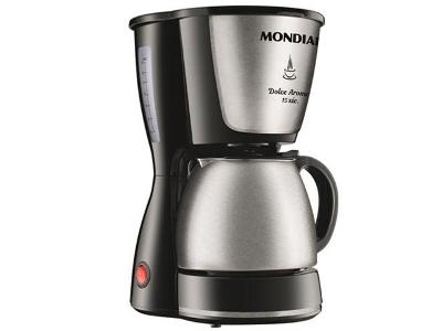 Cafeteira Elétrica Mondial Dolce Arome Thermo Inox C-34JI 15 Xícaras – Preto/Inox