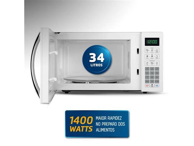 Micro Ondas Mondial Branco 34 Litros 1400W  - 2
