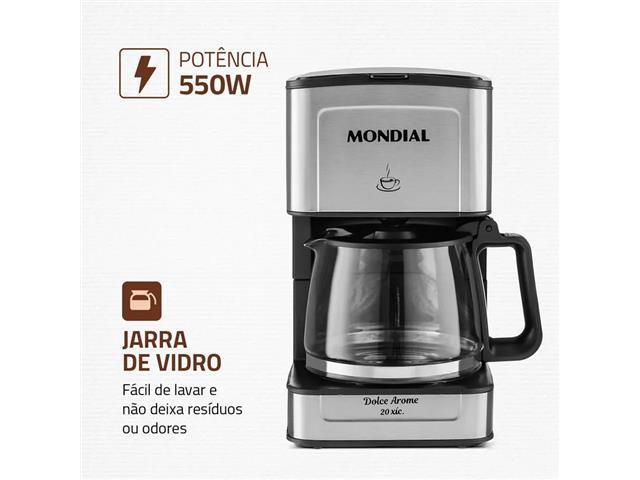 Cafeteira Elétrica Dolce Arome Mondial Preto/Inox 550W - 3