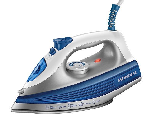 Ferro a Vapor Mondial Branco/Azul 1200W  FVN-01-BL - 1