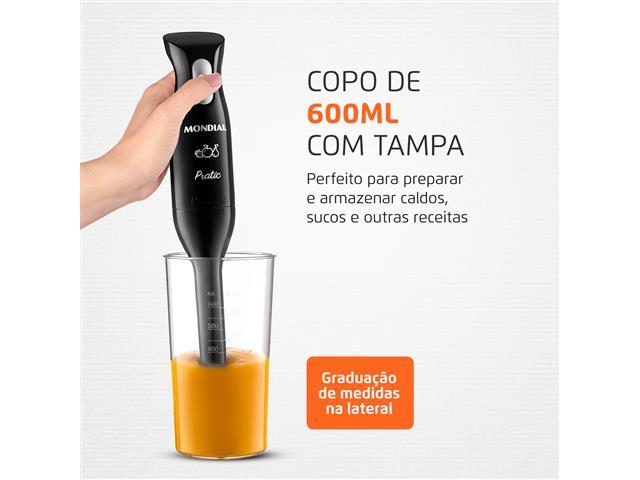 Mixer Pratic Mondial Preto 200W  M-15-B - 4