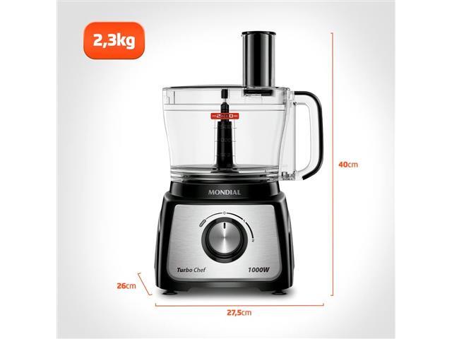 Multiprocessador Turbo Chef 5 em 1 Mondial Preto 1000W  MPN-01-B - 2
