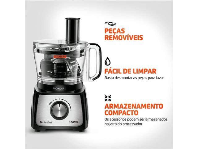 Multiprocessador Turbo Chef 5 em 1 Mondial Preto 1000W  MPN-01-B - 4
