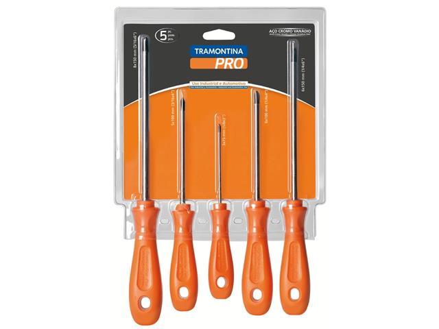 Jogo de Chaves de Fenda Ponta Cruzada Tramontina PRO 5 Peças - 1