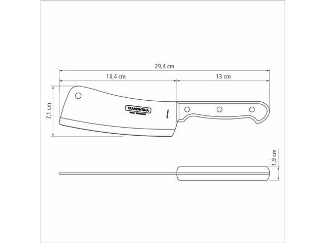 Cutelo Tramontina Polywood em Inox e Cabo de Madeira Castanho 6" - 3