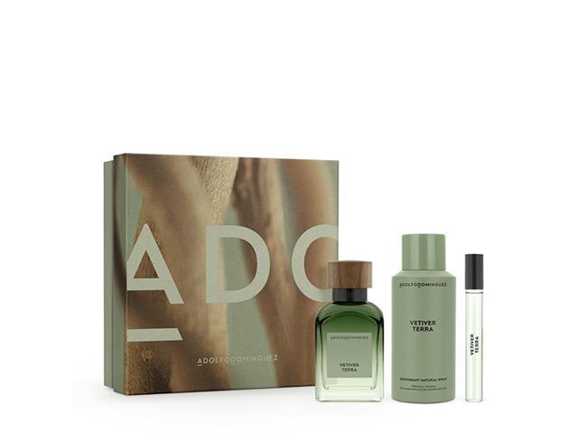 Kit Perfume Adolfo Dominguez VetiverTerra EDP 120ML+Desodorante+Travel - 1