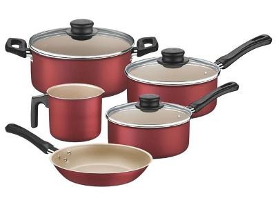 Conjunto de Panelas Tramontina Caribe Alumínio Vermelho 5 Peças