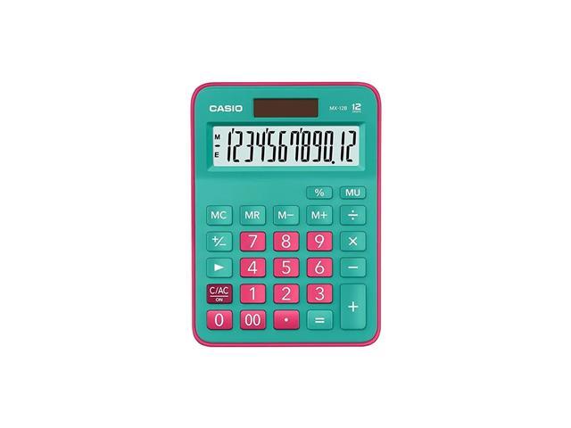 Calculadora Digital Portátil Casio MX-12B Verde e Pink - 1