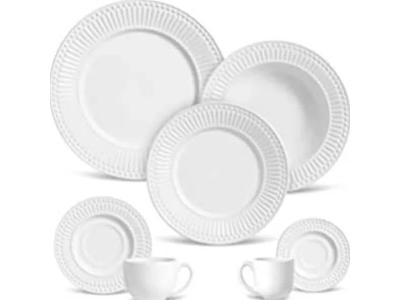 Aparelho de Jantar 42 Peças Porto Brasil Roma Branco