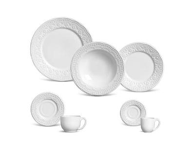 Aparelho de Jantar 42 Peças Porto Brasil Madeleine Branco