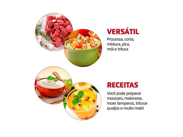 Mini Processador Mondial MP-16-R Turbo Pratic Vermelho 300W 110V - 3