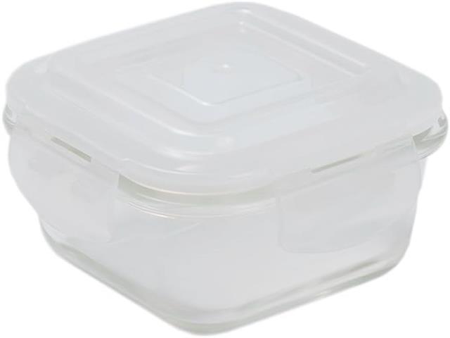 Pote de Vidro com Tampa Oikos Transparente Quadrado Raso 320ml - 2