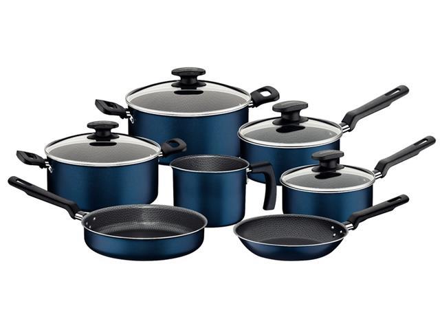 Jogo de Panelas Tramontina Starflon Max Azul 7 Peças - 1