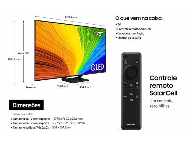 Smart TV QLED 75" Samsung Pontos Quânticos UHD 4K IA Quantum HDR 4HDMI - 3