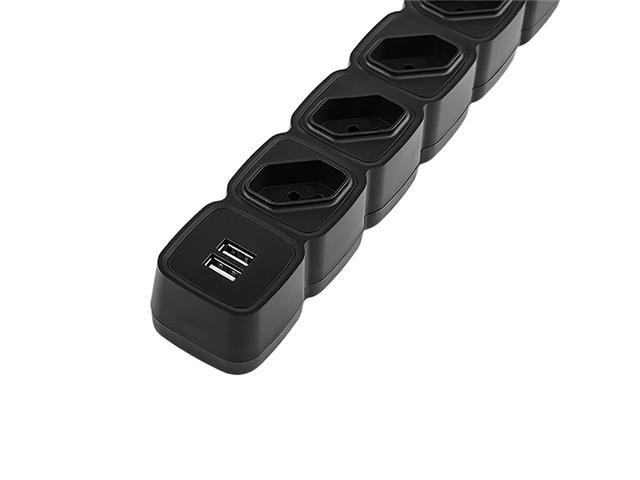 Filtro de Linha Intelbras com 4 Tomadas e 2 USB EPE 204 Preto - 2