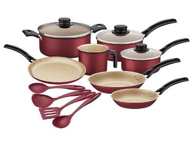 Kit Cozinha Tramontina Turim Antiaderente Vermelho 11 Peças