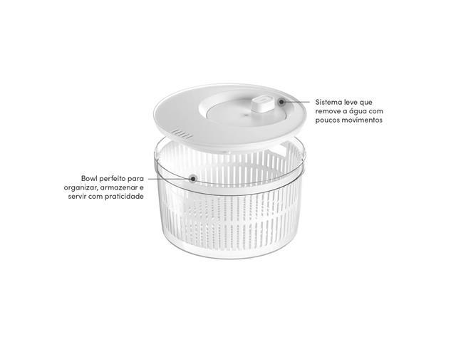 Secador de saladas OU 5,5L Clear Fresh Branco - 2