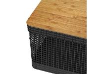 Cesto Organizador OU Grid com Tampa de Bambu 20 Litros Preto - 3
