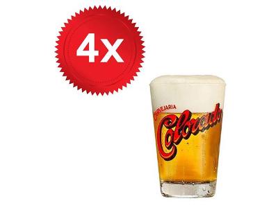 Combo 4 Copos de Vidro para Cerveja Colorado 350ML