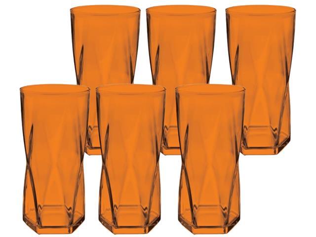 Combo 6 Unidades Copo Rombus 465ML Neon Laranja - 1