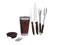 Combo Kit Churrasco Tramontina 3 Pçs + Copo com Tampa Stanley Vinho - 1