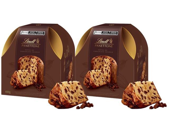 Combo 2 Unidades Panettones Lindt Gotas de Chocolate Amargo 400G - 1