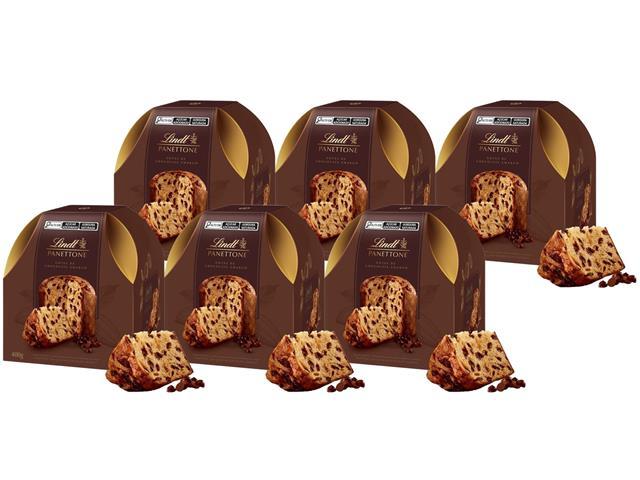 Combo 6 Unidades Panettones Lindt Gotas de Chocolate Amargo 400G - 1