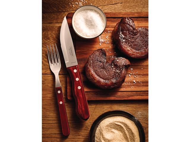 Garfo Jumbo Tramontina Churrasco Inox e Cabo Polywood Vermelho - 3