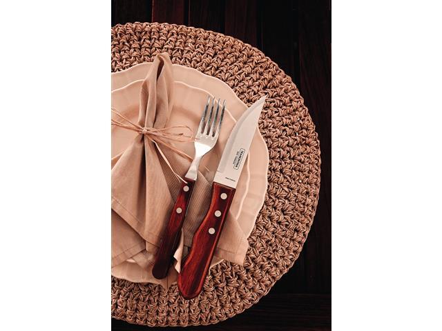 Garfo Jumbo Tramontina Churrasco Inox e Cabo Polywood Vermelho - 4