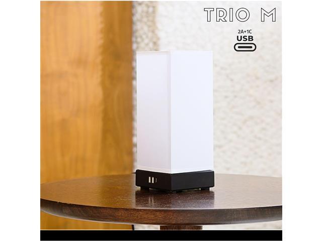 Luminária de Mesa USB TRIO MINI Base Preta com Cúpula Branca - 2