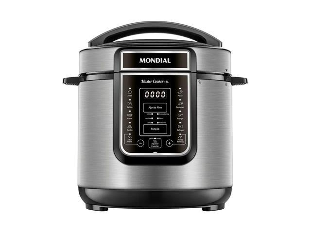 Panela de Pressão Elétrica Digital 6L Mondial Preto/Inox 1000W - 1