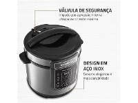 Panela de Pressão Elétrica Digital 6L Mondial Preto/Inox 1000W - 4