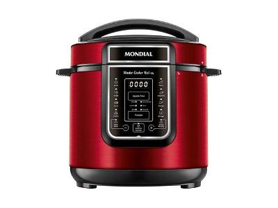 Panela de Pressão Elétrica Digital 6L Mondial Vermelho/Inox 1000W