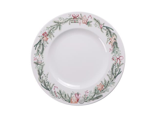 Prato Panetone Tramontina Noite Feliz em Porcelana Decorada 28 cm - 1