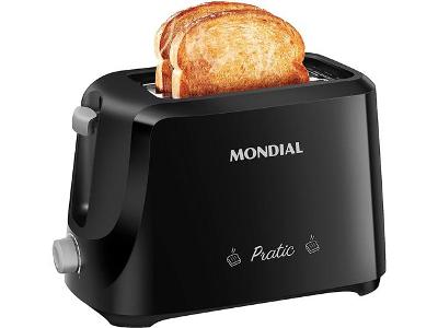 Tostador de Pães Pratic Mondial Preto/Prata 700W 220V T-18