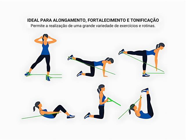Kit 5 Elásticos Extensores Treino Academia Ginástica Musculação Gadnic - 4