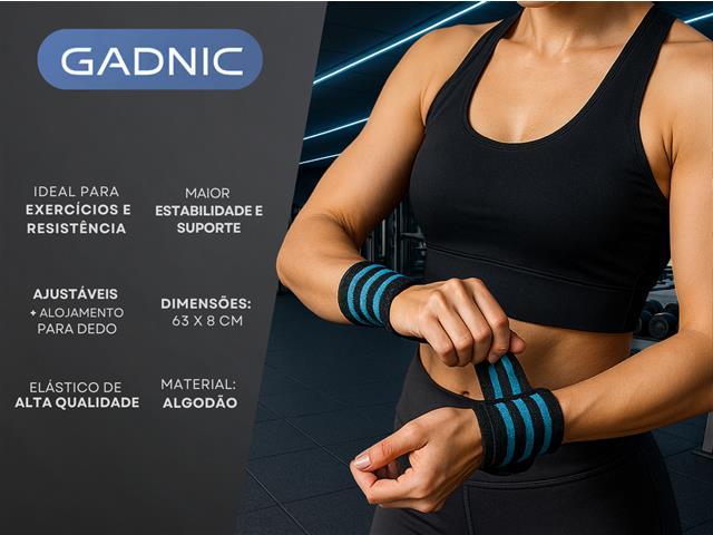Par de Munhequeiras Elásticas para Musculação Gadnic - 4