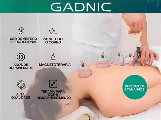 Kit 18 Ventosas com Bomba Ventosaterapia Massoterapia Gadnic - 2