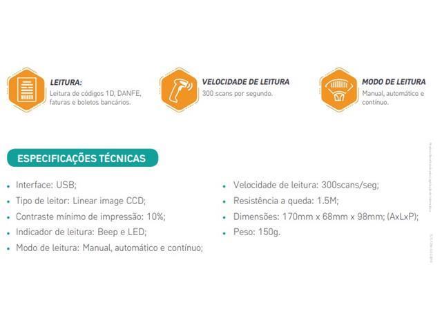 Leitor de Código de Barras Tanca UsbTL-120 - 3