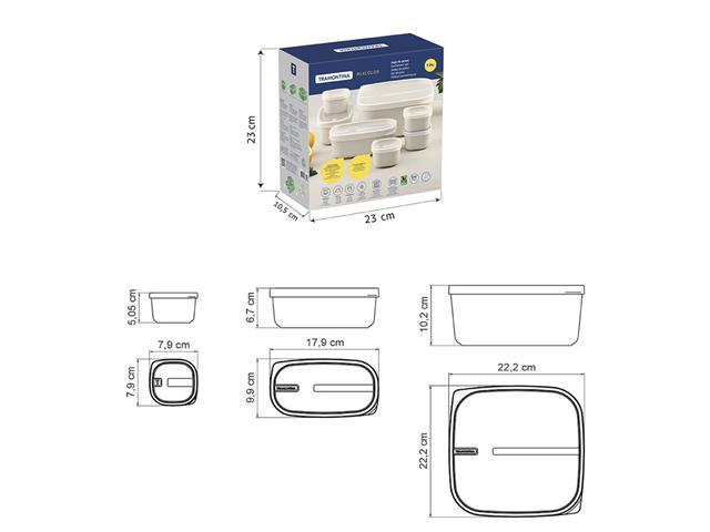 Jogo de Potes Tramontina MixColor em Polipropileno Algodão 7 Peças - 3