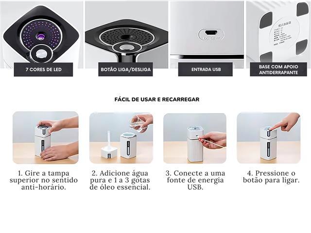 Umidificador de Ar Ultrassônico 300ml com Luz LED Gadnic 110v/220v - 3