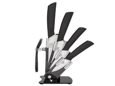 Jogo Facas Gadnic Kit Faca Cozinha Cerâmica Cabos de Silicone 5 Pçs