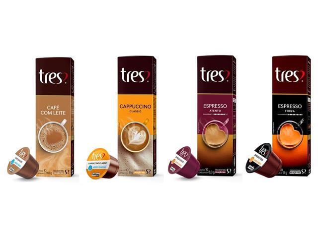 Kit Cápsulas Três Corações Café com Leite Cappuccino Atento e Forza - 1